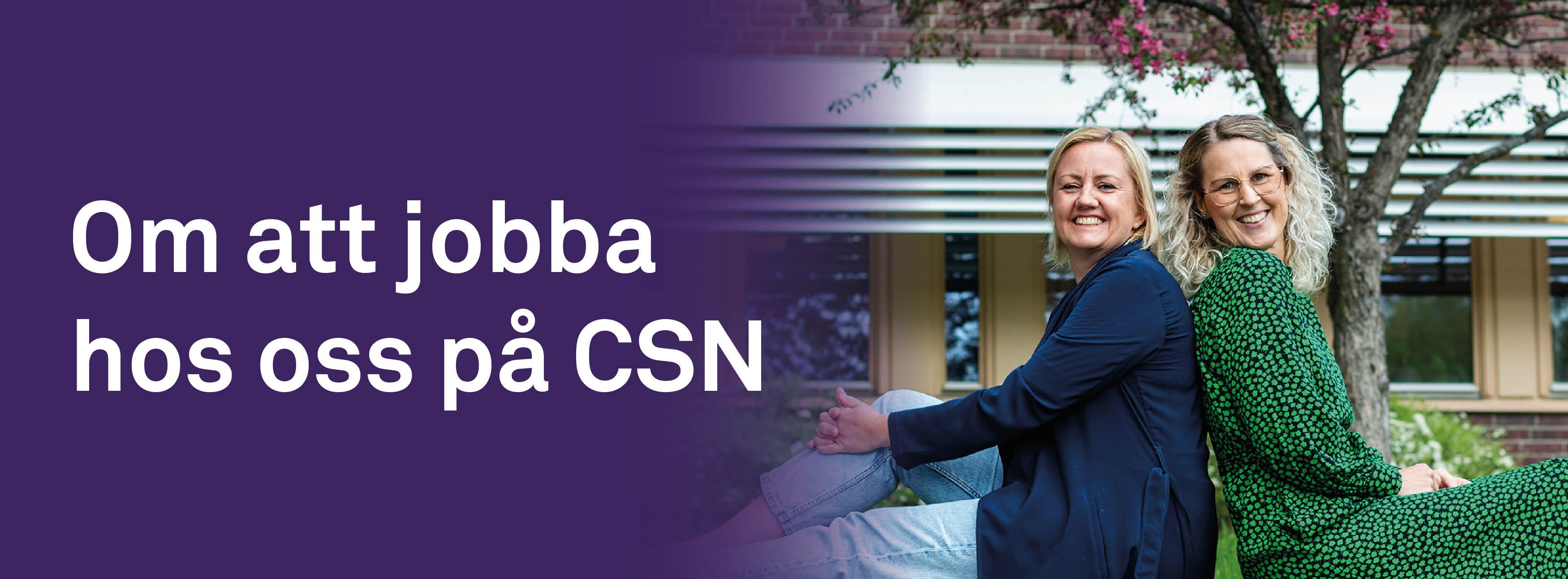 Bild på anställd hos CSN med länk till information om att jobba på CSN